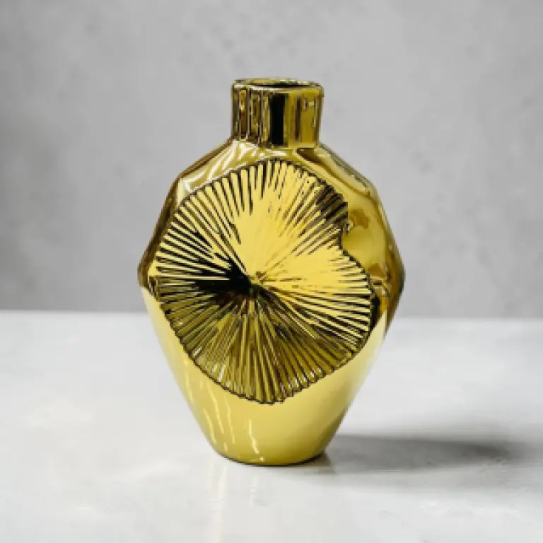 Vase décoratif doré en céramique forme bulbe