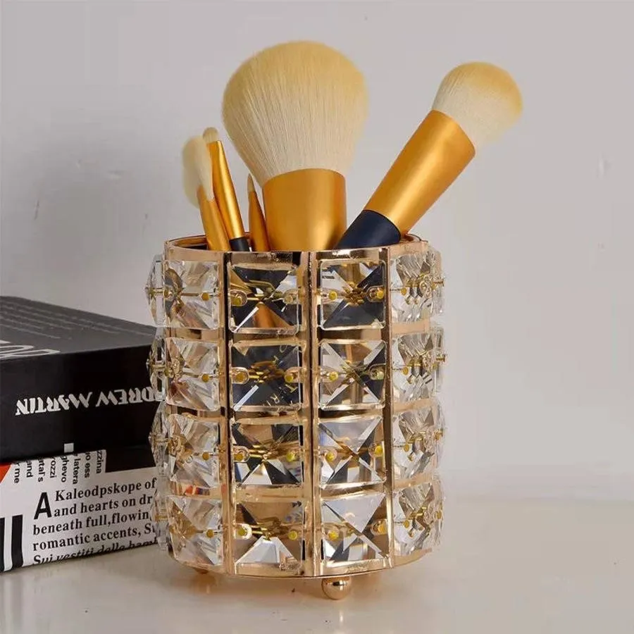 Porte-Pinceau Maquillage Métal Design – Organiseur Beauté Élégant
