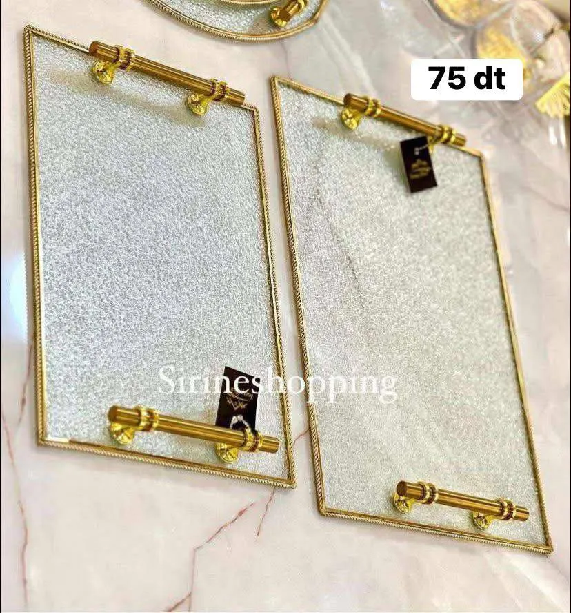 Série 2 Plateaux Rectangulaires Décoratifs – Art de Table Design Premium