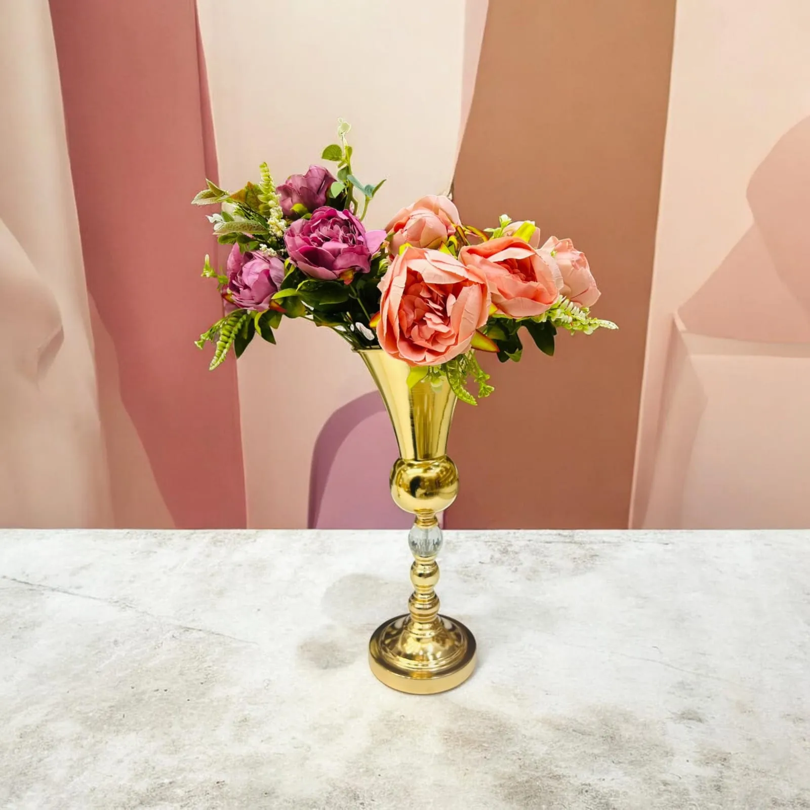 Vase Trompette Doré en Acier Inoxydable