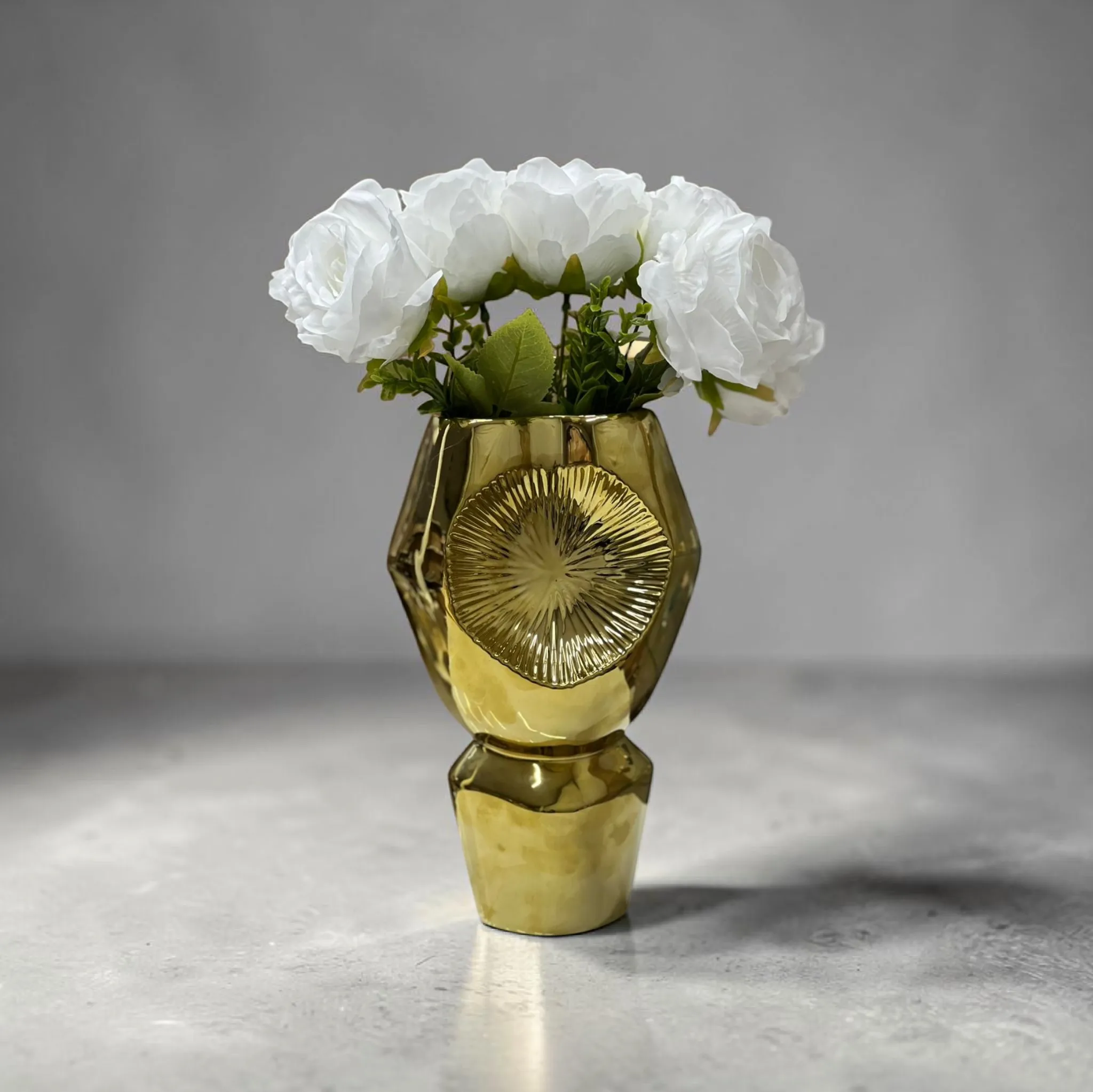 Grand vase doré en céramique GM
