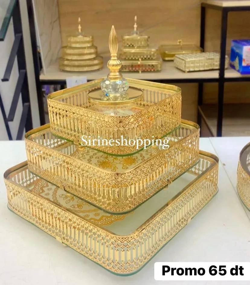 Série 3 Bonbonières Dorées Premium – Collection Luxe Art de Table