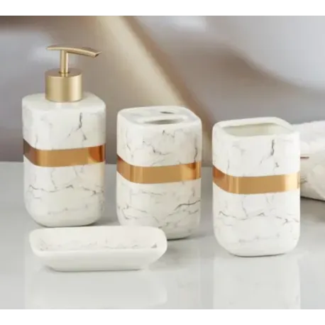 Set Accessoires Salle de Bain 4 Pièces Céramique – Collection Essentielle