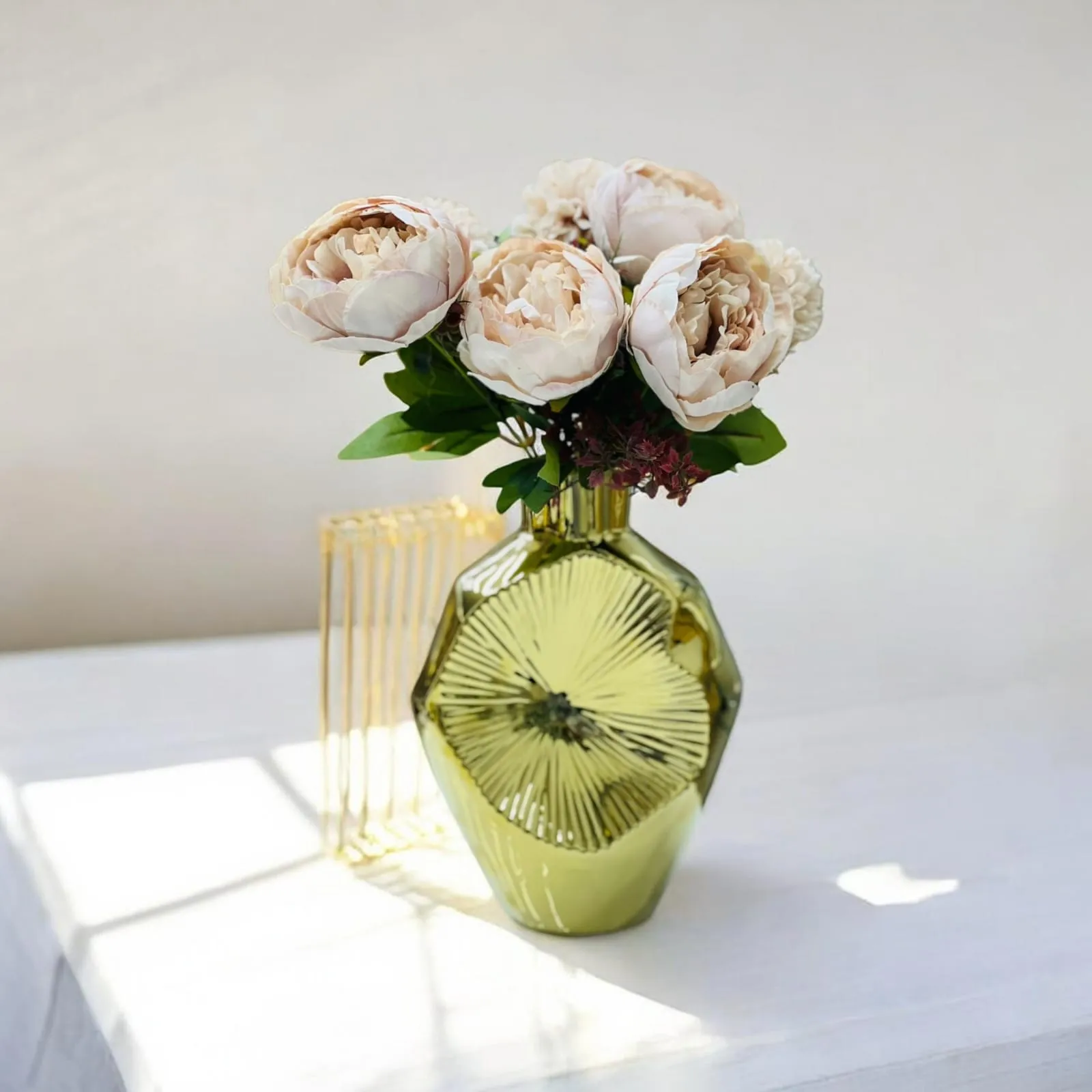 Vase décoratif doré en céramique forme bulbe - image 4