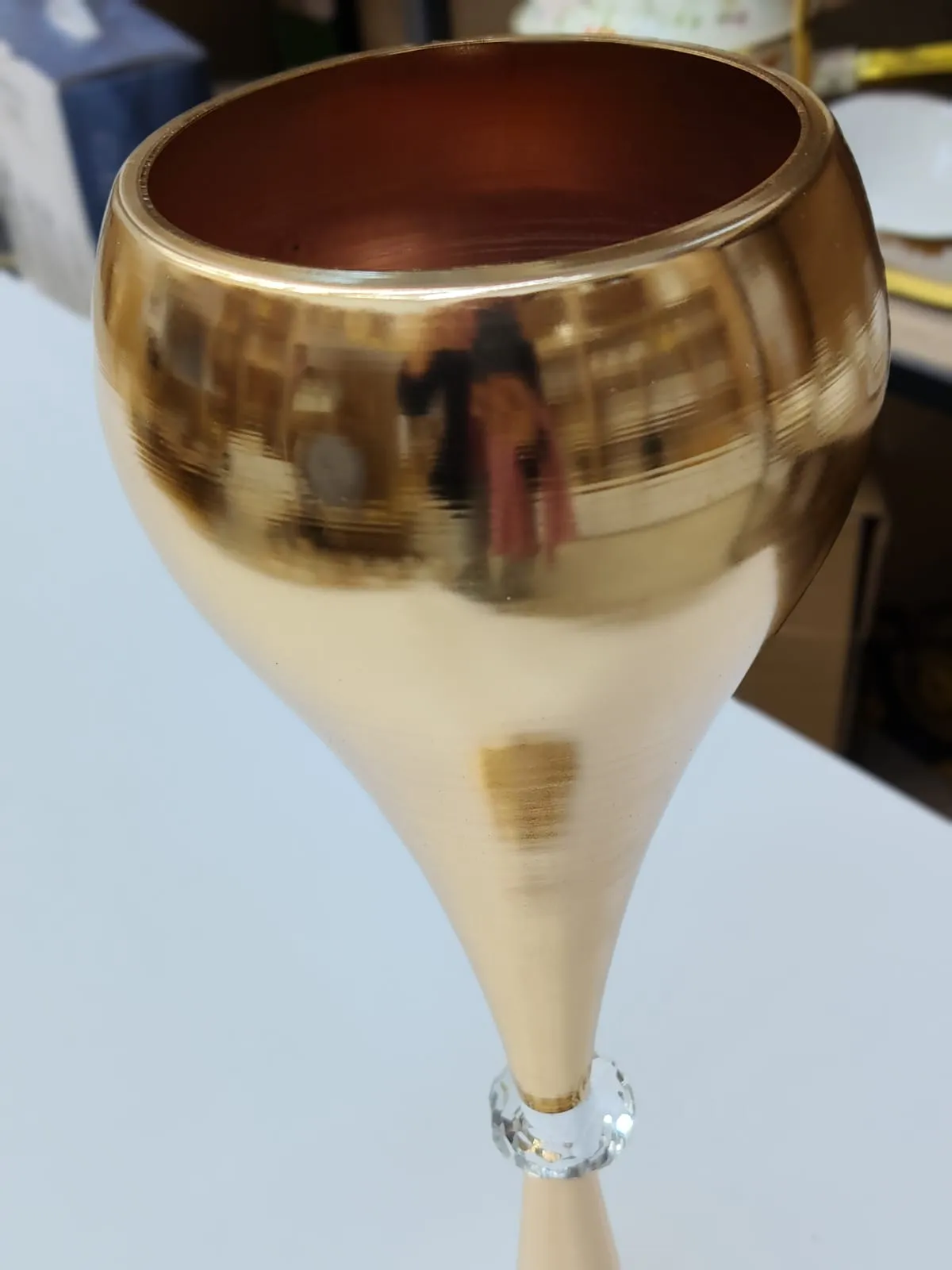 Vase Coupe Calice Doré en Acier Inoxydable - image 2