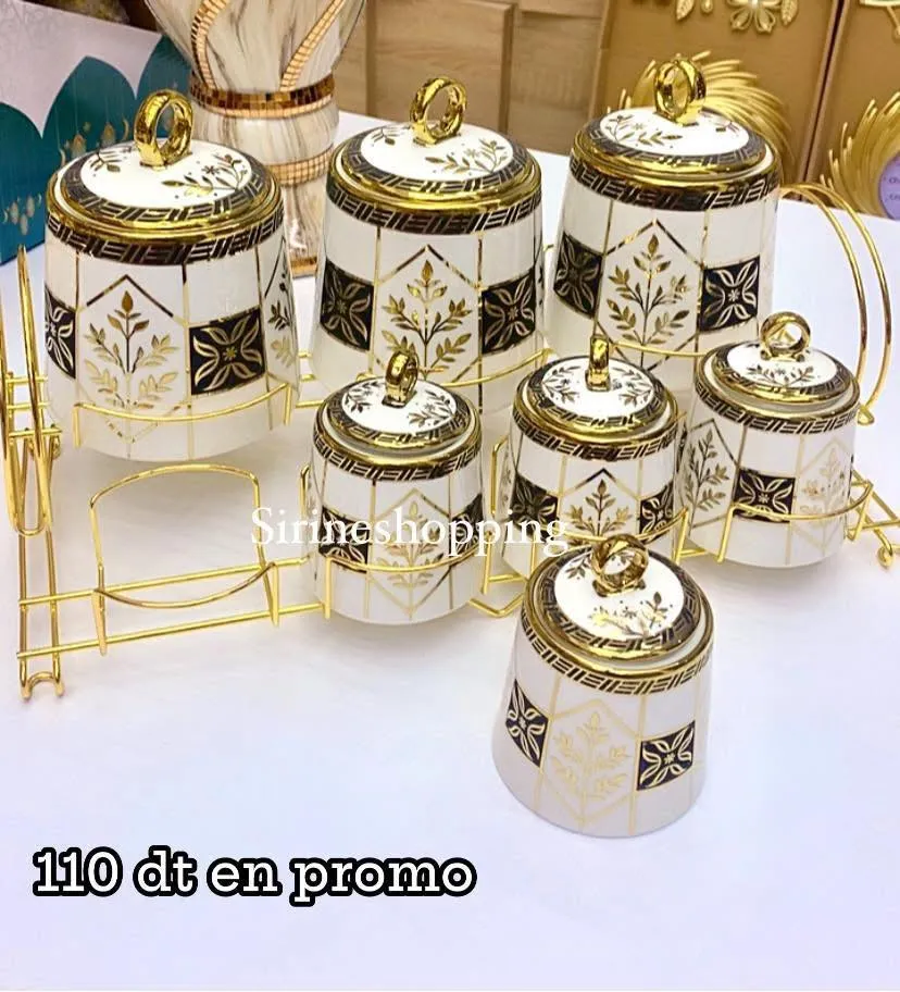 Service à épices de luxe en porcelaine 7 pièces Astor Gold - image 2