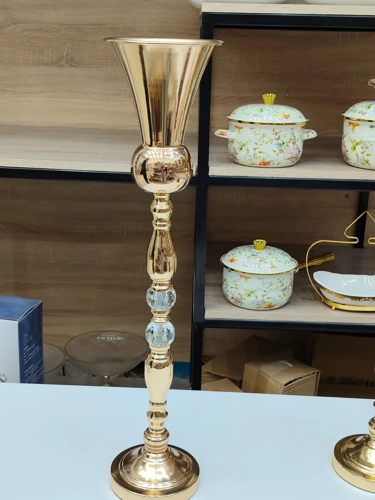 Vase Trompette Doré Grand Format 75 cm - image 3