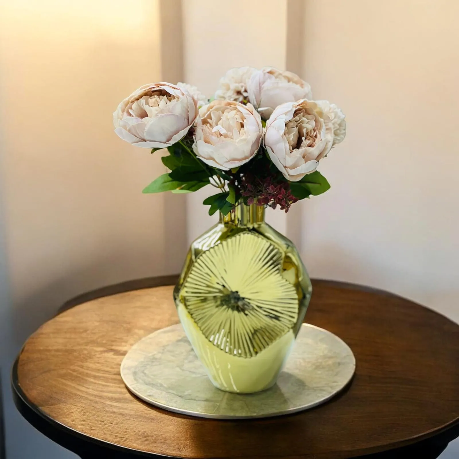 Vase décoratif doré en céramique forme bulbe - image 2
