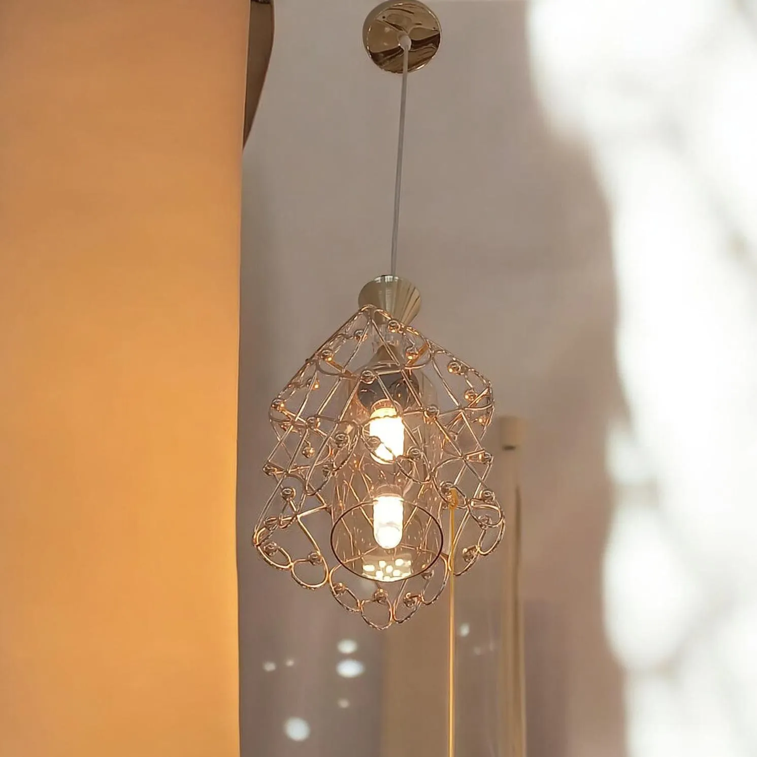 Suspension en métal et verre Rond 25cm -Doré - image 2