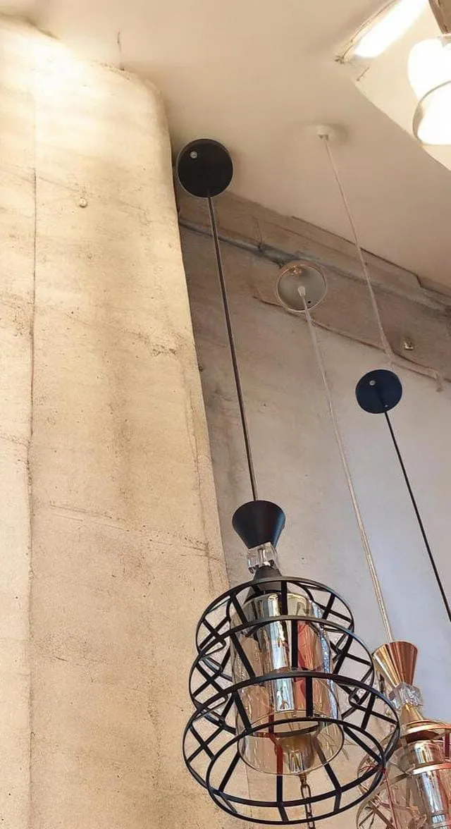 Suspension noire mate et laiton antique – Lampe suspendue - image 2